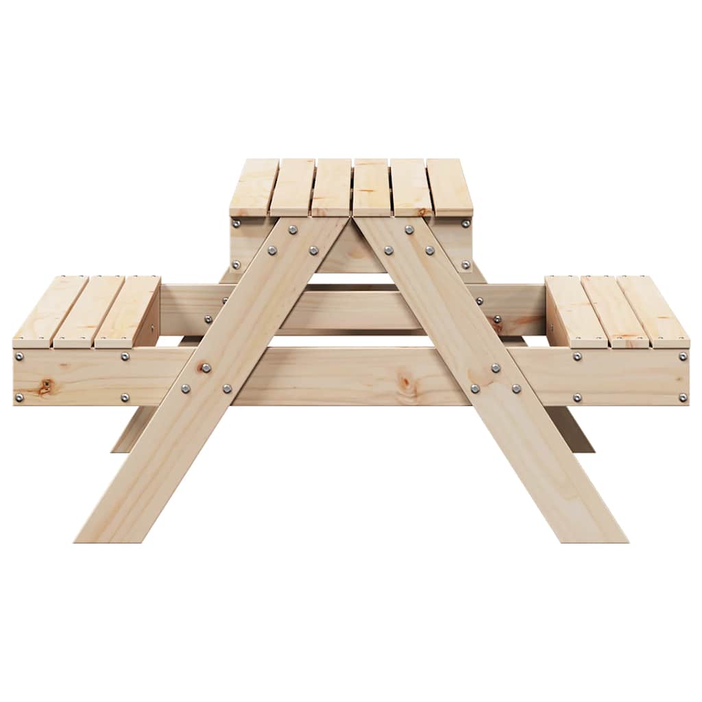 vidaXL Picknicktisch mit Sandkasten für Kinder Massivholz Kiefer