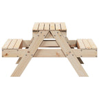 vidaXL Picknicktisch mit Sandkasten für Kinder Massivholz Kiefer