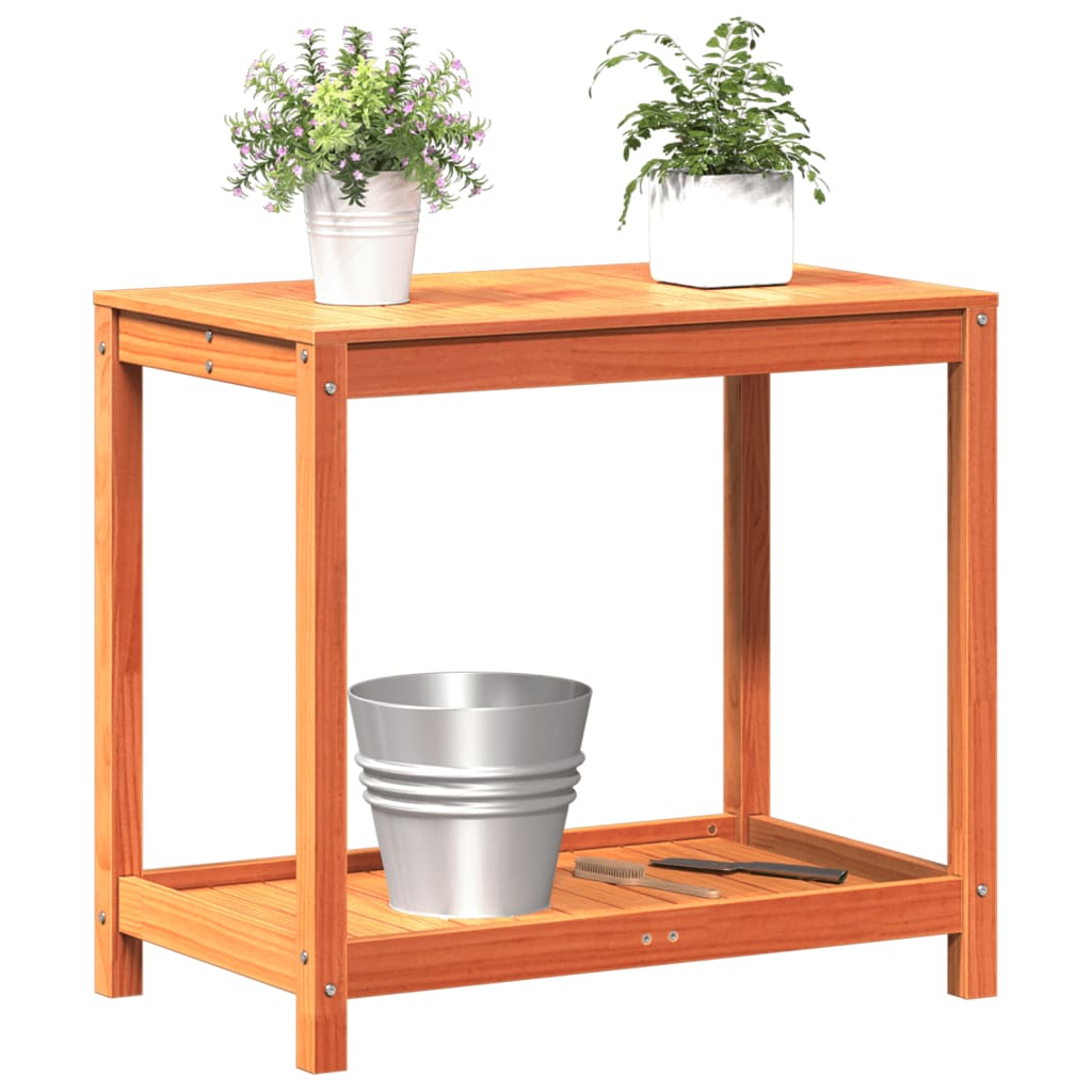 vidaXL Pflanztisch Ablage Wachsbraun 82,5x50x75 cm Massivholz Kiefer