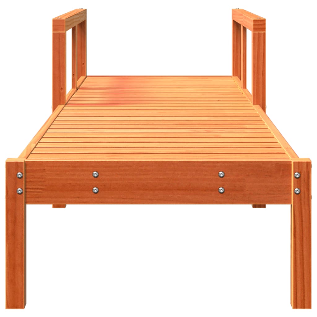 vidaXL Sonnenliege Wachsbraun 199,5x62x55 cm Massivholz Kiefer