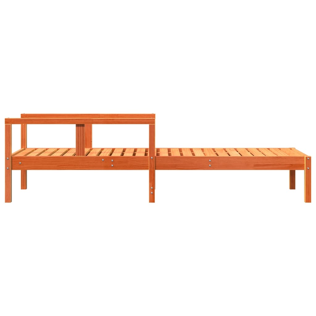 vidaXL Sonnenliege Wachsbraun 199,5x62x55 cm Massivholz Kiefer
