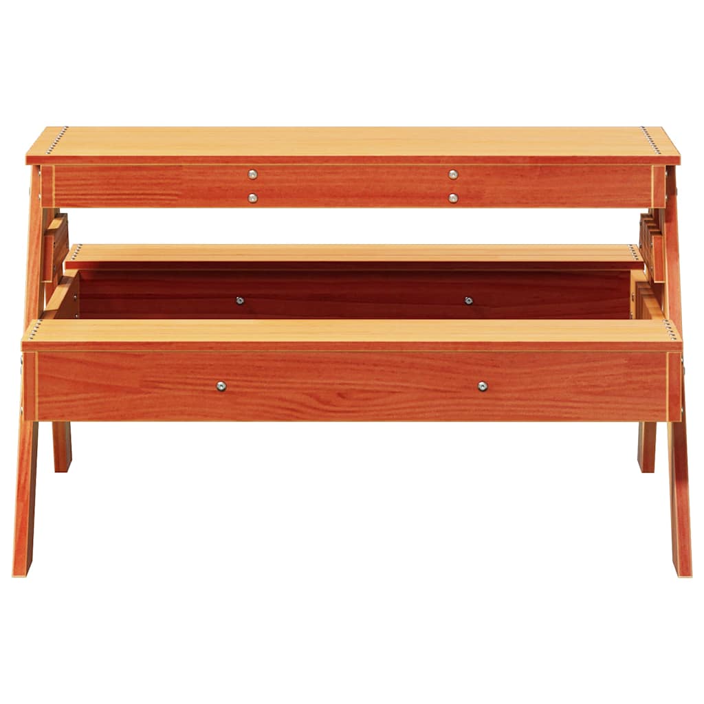 vidaXL Picknicktisch für Kinder Wachsbraun 88x97x52 cm Massivholz