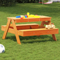 vidaXL Picknicktisch für Kinder Wachsbraun 88x97x52 cm Massivholz