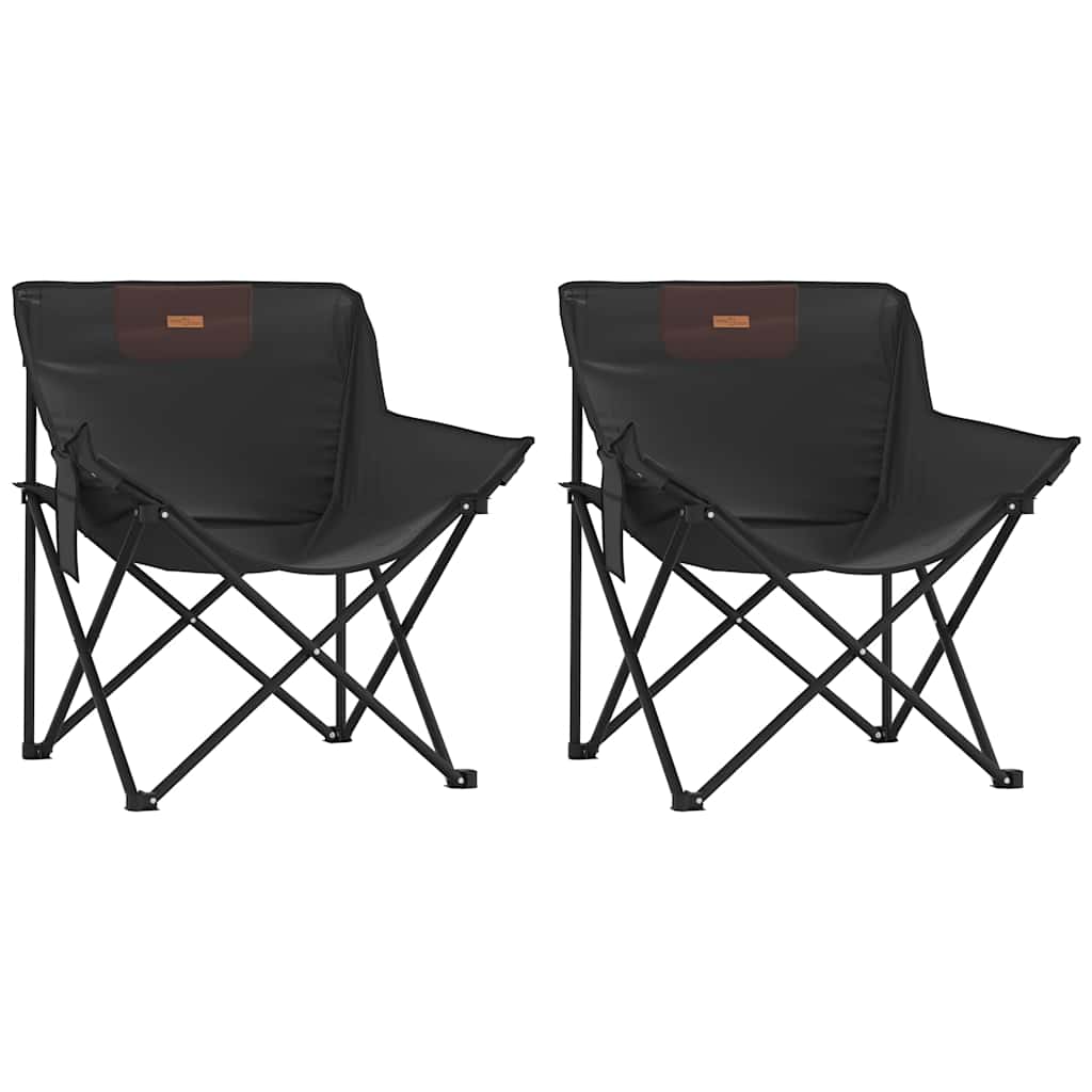 vidaXL Campingstühle 2 Stk. mit Tasche Klappbar Schwarz