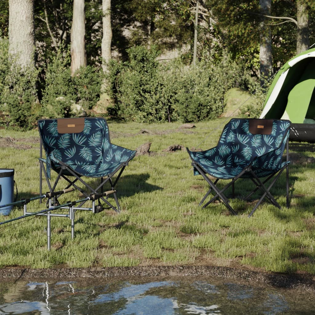 vidaXL Campingstühle 2 Stk. mit Tasche Klappbar Blattmuster