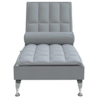 vidaXL Massage-Chaiselongue mit Nackenrolle Hellgrau Stoff