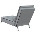 vidaXL Massage-Chaiselongue mit Nackenrolle Hellgrau Stoff