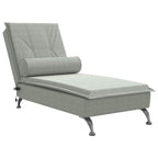 vidaXL Massage-Chaiselongue mit Nackenrolle Hellgrau Samt