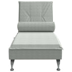 vidaXL Massage-Chaiselongue mit Nackenrolle Hellgrau Samt