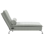 vidaXL Massage-Chaiselongue mit Nackenrolle Hellgrau Samt