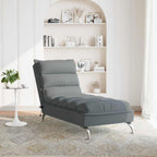 vidaXL Massage-Chaiselongue mit Kissen Dunkelgrau Stoff