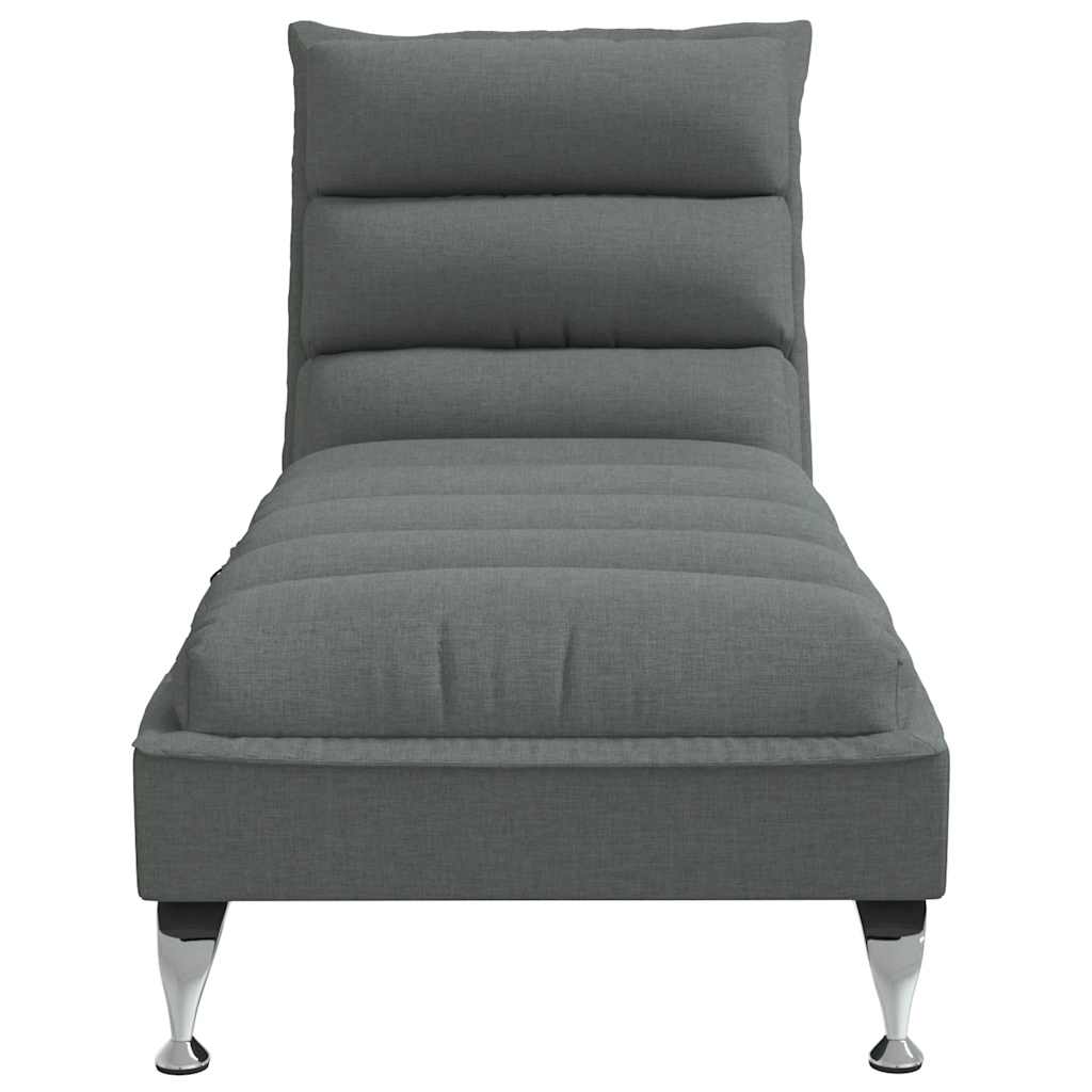 vidaXL Massage-Chaiselongue mit Kissen Dunkelgrau Stoff