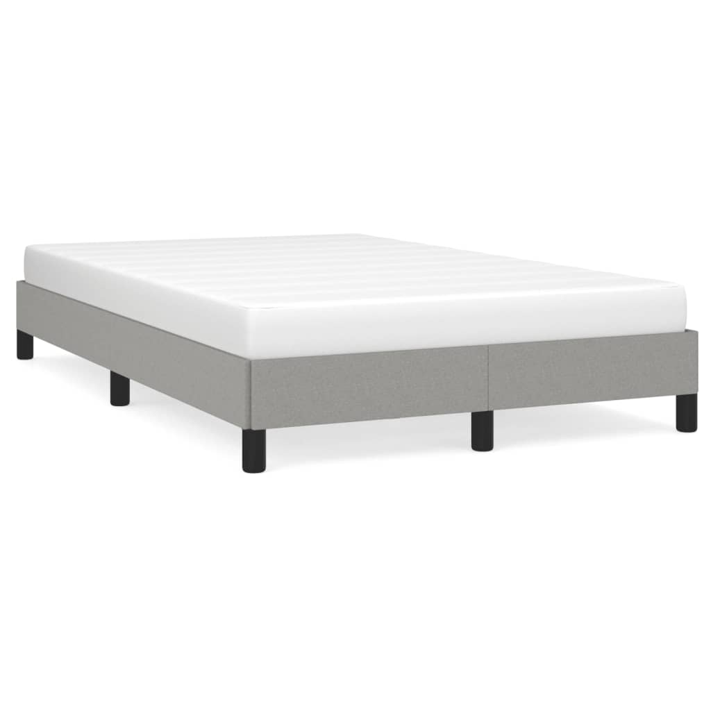 vidaXL Bettgestell ohne Matratze Hellgrau 120x190 cm Stoff