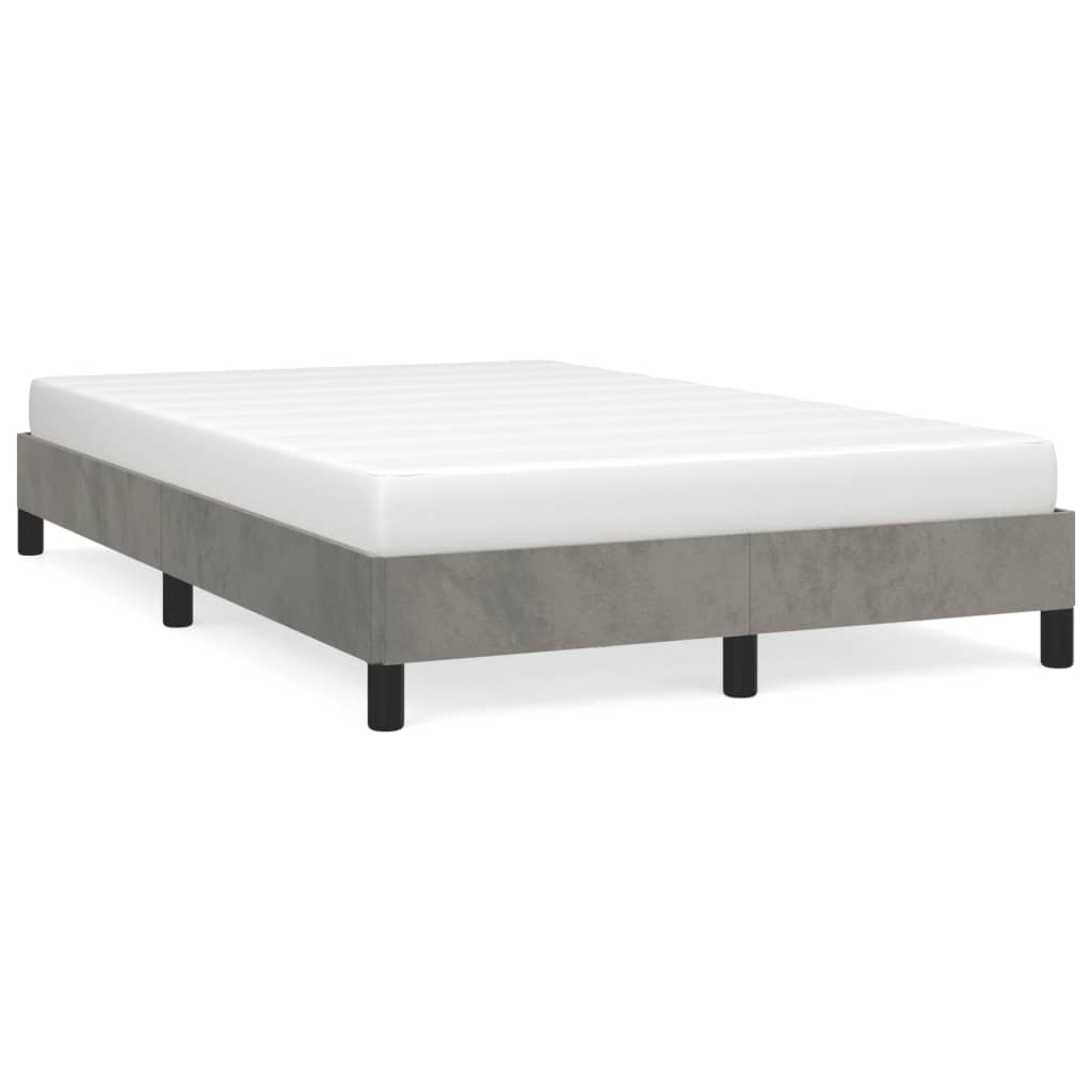 vidaXL Bettgestell ohne Matratze Hellgrau 120x190 cm Samt