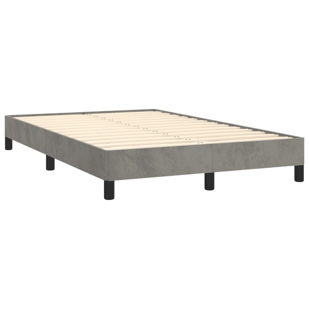 vidaXL Bettgestell ohne Matratze Hellgrau 120x190 cm Samt