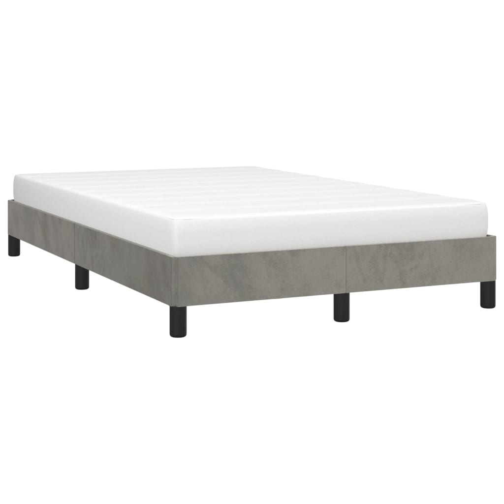vidaXL Bettgestell ohne Matratze Hellgrau 120x190 cm Samt