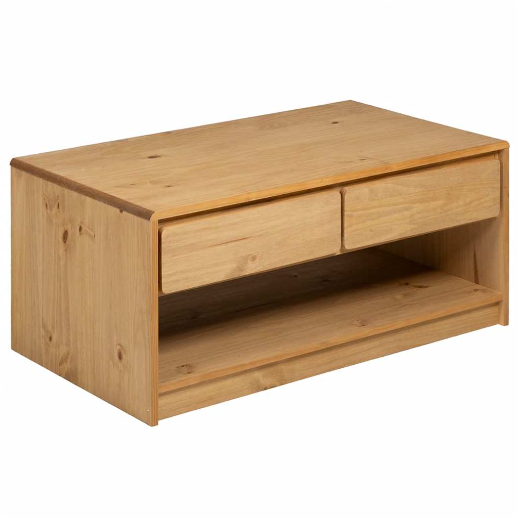 vidaXL Couchtisch SAUDA Eiche-Optik 99x55x45 cm Massivholz Kiefer