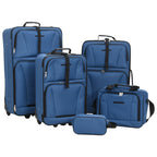 vidaXL 5-tlg. Reisekoffer-Set Blau Stoff