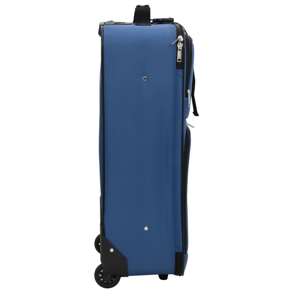 vidaXL 5-tlg. Reisekoffer-Set Blau Stoff