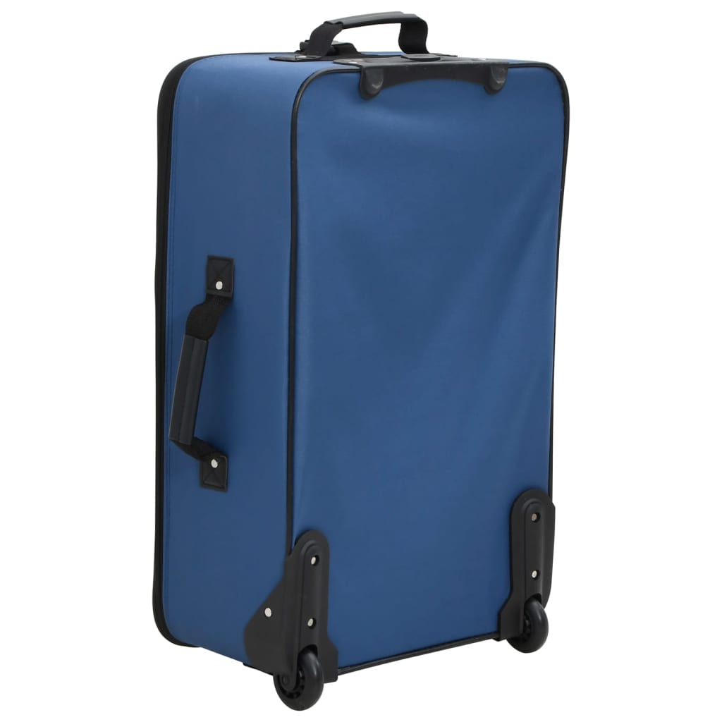 vidaXL 5-tlg. Reisekoffer-Set Blau Stoff