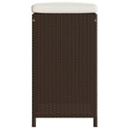 vidaXL Garten-Barhocker mit Kissen 4 Stk. Braun Poly Rattan