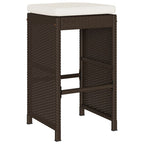 vidaXL Garten-Barhocker mit Kissen 6 Stk. Braun Poly Rattan