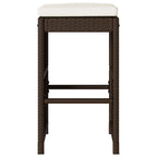 vidaXL Garten-Barhocker mit Kissen 6 Stk. Braun Poly Rattan