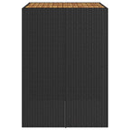 vidaXL Garten-Bartisch mit Holzplatte Schwarz 105x80x110 cm Polyrattan