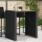 vidaXL Garten-Bartisch mit Holzplatte Schwarz 105x80x110 cm Polyrattan