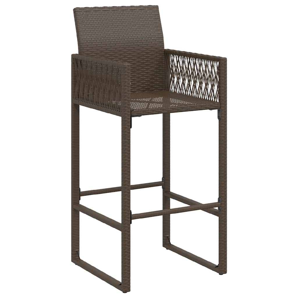 vidaXL Garten-Barhocker 2 Stk. Braun Poly Rattan