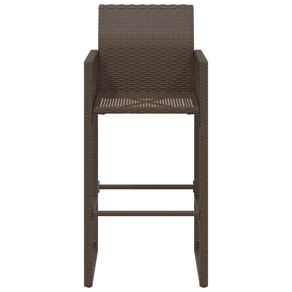 vidaXL Garten-Barhocker 2 Stk. Braun Poly Rattan