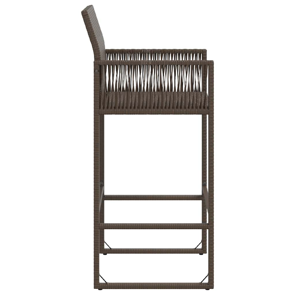 vidaXL Garten-Barhocker 2 Stk. Braun Poly Rattan