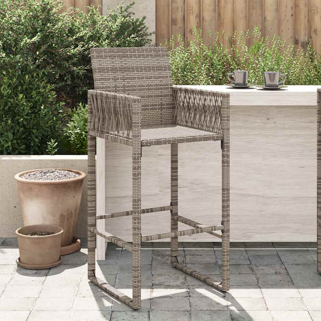 vidaXL Garten-Barhocker 2 Stk. Braun Poly Rattan