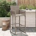 vidaXL Garten-Barhocker 2 Stk. Braun Poly Rattan