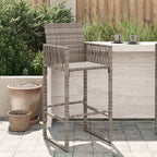vidaXL Garten-Barhocker 2 Stk. Braun Poly Rattan