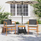 vidaXL Gartenstühle mit Kissen 2 Stk. Schwarz Poly Rattan Massivholz