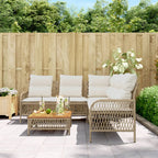 vidaXL 2-tlg. Garten-Sofagarnitur mit Kissen Beige Poly Rattan
