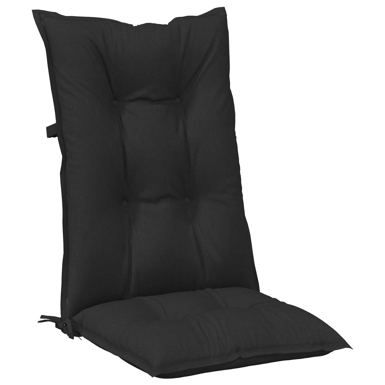 vidaXL Set Hochlehner-Stuhlkissen 4 pcs Melange Schwarz