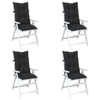 vidaXL Set Hochlehner-Stuhlkissen 4 pcs Melange Schwarz