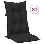 vidaXL Set Hochlehner-Stuhlkissen 4 pcs Melange Schwarz