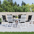 vidaXL Set Hochlehner-Stuhlkissen 6 pcs Melange Schwarz