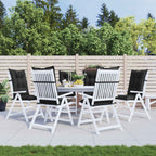 vidaXL Set Hochlehner-Stuhlkissen 6 pcs Melange Schwarz