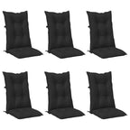 vidaXL Set Hochlehner-Stuhlkissen 6 pcs Melange Schwarz