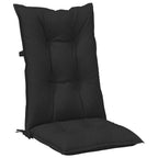 vidaXL Set Hochlehner-Stuhlkissen 6 pcs Melange Schwarz