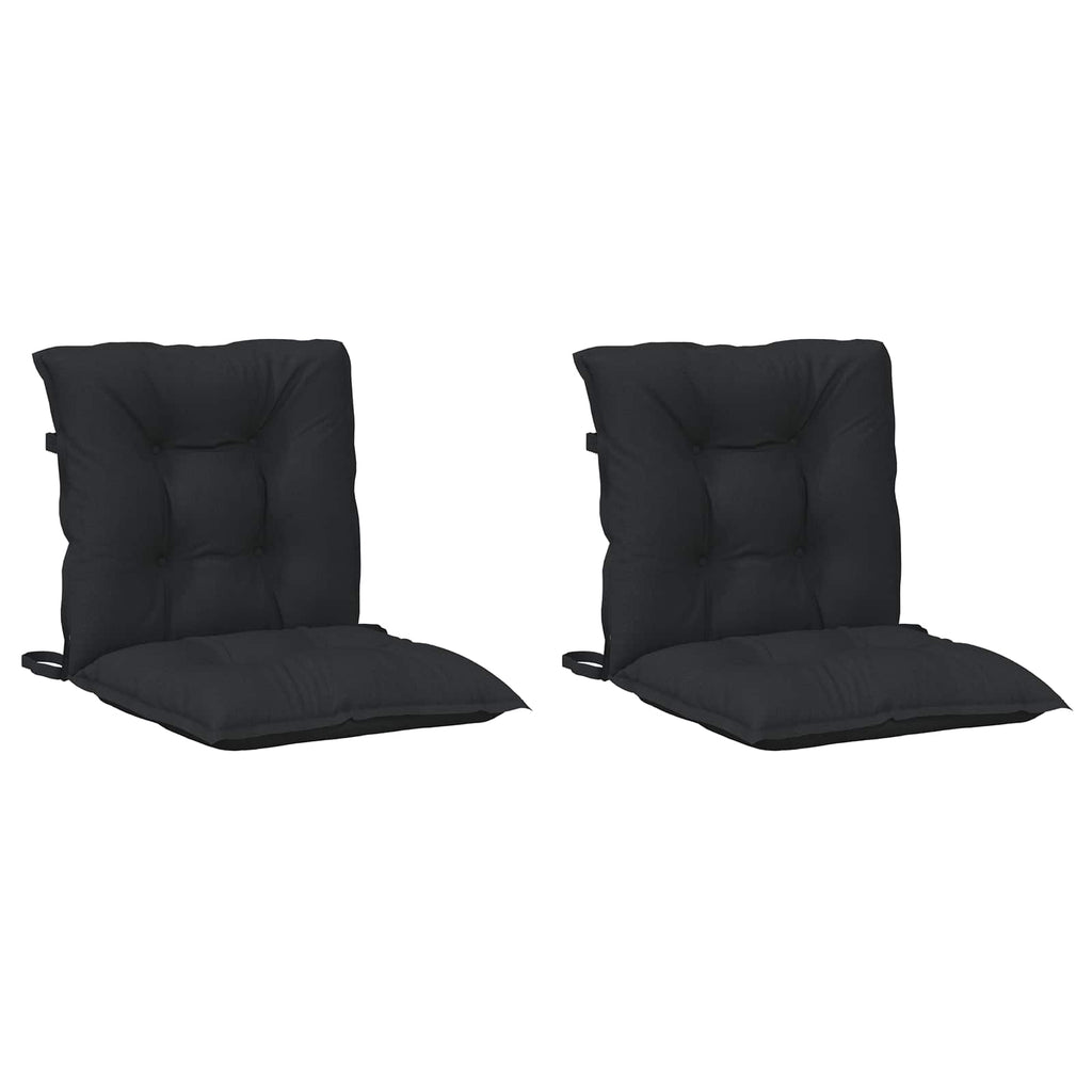 vidaXL Niedriglehner Stuhlkissen Set 2 pcs Melange Schwarz