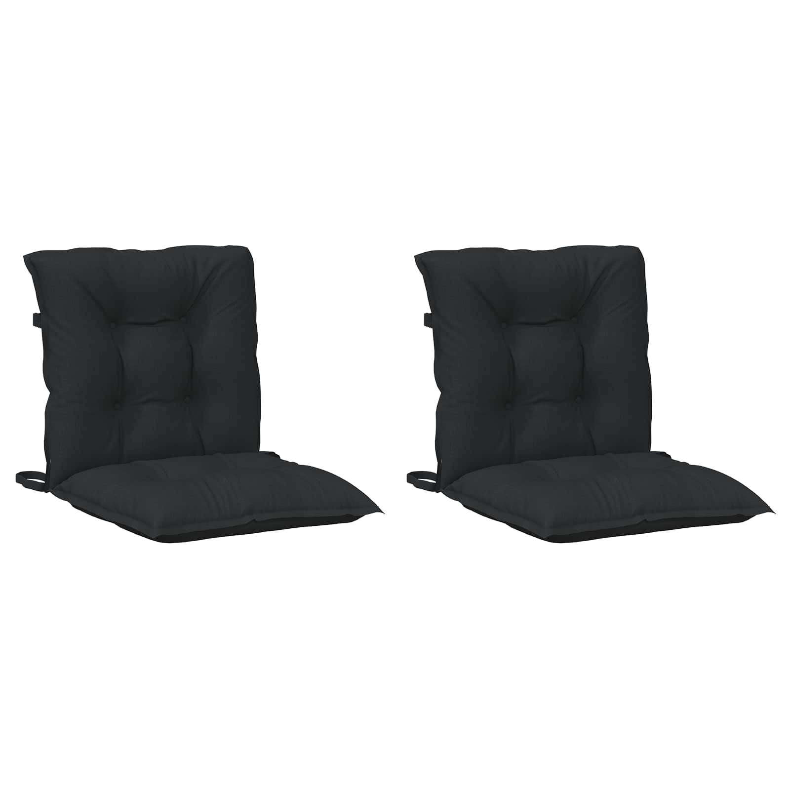 vidaXL Niedriglehner Stuhlkissen Set 2 pcs Melange Schwarz