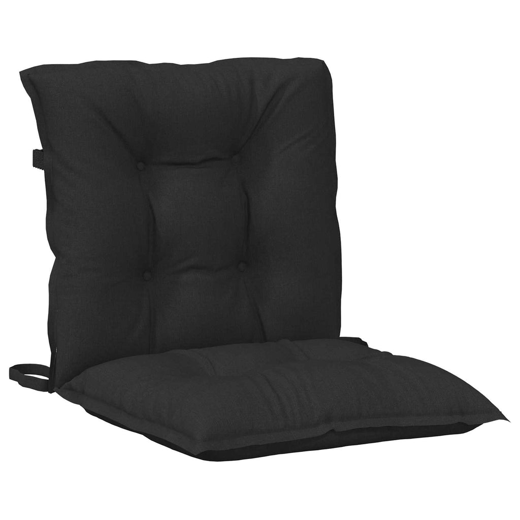 vidaXL Niedriglehner Stuhlkissen Set 4 pcs Melange Schwarz