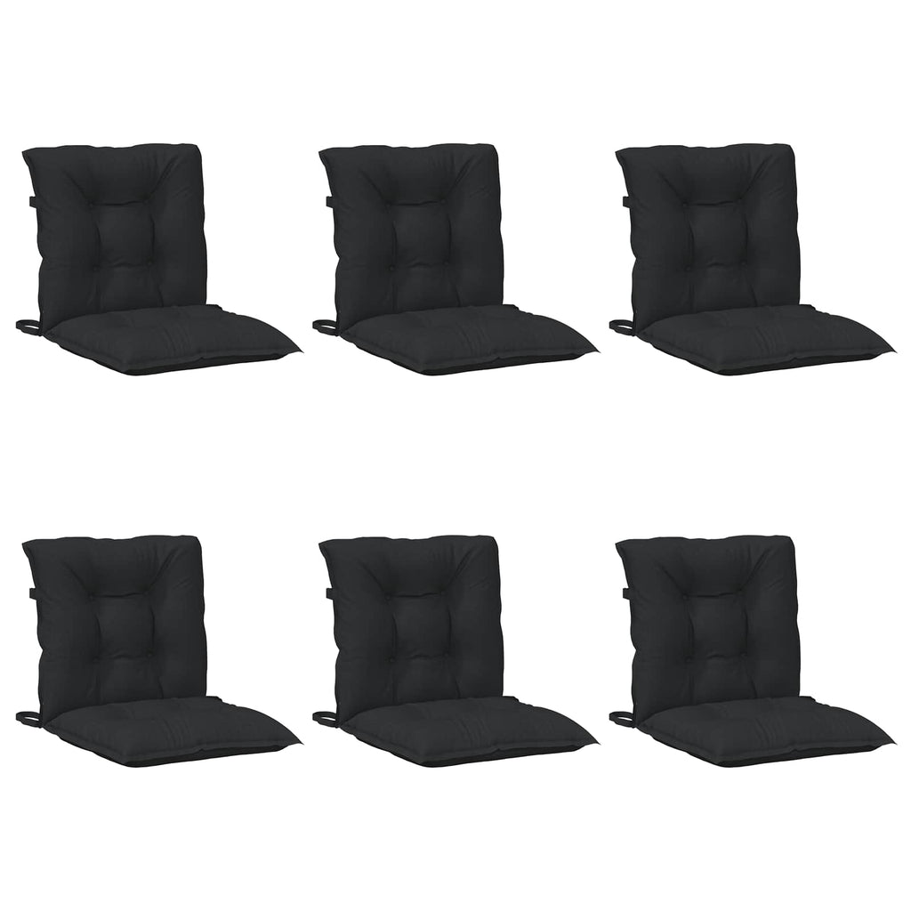 vidaXL Niedriglehner Stuhlkissen Set 6 pcs Melange Schwarz