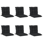 vidaXL Niedriglehner Stuhlkissen Set 6 pcs Melange Schwarz