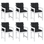 vidaXL Niedriglehner Stuhlkissen Set 6 pcs Melange Schwarz